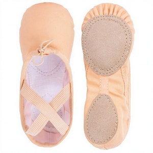 Brown Soft Ballet <b>Shoes</b> Flat <b>Heel</b> for Girls Half Toe <b>Dance</b> Gymnastics Rhythmic Gymnastic Ballerina Slipper Belly Low MOQ OEM ODM - Product Image 3