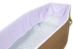 9 Inches Blue Satin Coffin Frill <strong>UK</strong> Market Interior Lining Decoration Taffeta Satin Fabric Funeral Casket Side Panels/Walls - Product Image 6