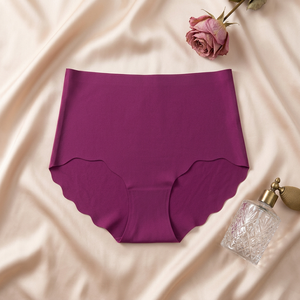 Culottes sans couture en soie glacée pour femmes, taille haute, bord festonné, invisibles, respirantes, grandes tailles, vente en gros - Product Image 3