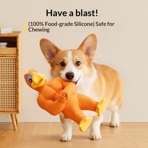 Yavru Köpekler İçin Silikon Gıcırtılı Su Geçirmez Çiğneme Oyuncağı - Stres Giderici ve Can Sıkıntısı Giderici Karikatür Hayvan Desenli - Product Image 2