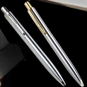 Bạc màu bút bi với xiên kim loại Clip mới khá tốt Thiết kế khuyến mại bấm vào bút 1.0 mét văn bản Chiều rộng - Product Image 1