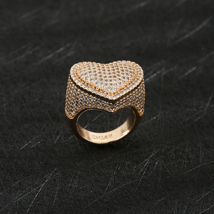 Anillo <span class=keywords><strong>de</strong></span> Corazón <span class=keywords><strong>de</strong></span> Alta Joyería <span class=keywords><strong>de</strong></span> Moda Hip Hop, Anillo <span class=keywords><strong>de</strong></span> <span class=keywords><strong>Pareja</strong></span> Personalizado con Circonita para Mujer - Product Image 4