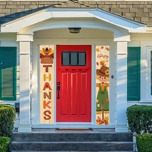 Cortina de puerta con diseño de espantapájaros de Acción de Gracias, 30 x 180 cm, pancartas festivas para decoración del hogar - Product Image 4
