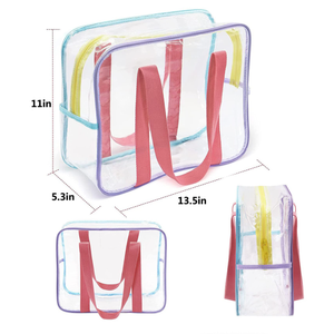Custom Clear PVC Tote <b>Bag</b> High Quality Stadium Approved Transparent Travel Toiletry <b>Bag</b> Promotional Gift <b>Bag</b> With <b>Side</b> Pockets - Product Image 2