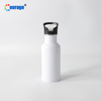 Botol Air Stainless Steel 500ml Dinding Tunggal untuk Sublimasi, Kosong untuk Cetak Kustom