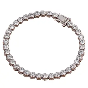 Bracelet de tennis en argent sterling 925 CZ 5A, monture brillante en zircon cubique, qualité AAAAA, 1 pièce