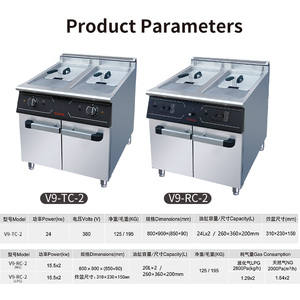 Justa Commercial Gas Electric Double-cylinder <strong>Fryer</strong>, Vertical Gas <strong>Deep</strong> <strong>Fryer</strong>, Electric <strong>Fryer</strong>, French Fries And Cabinet - Product Image 6