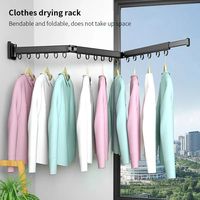 Séchoir Mural Pliable et Rétractable de Haute Qualité pour Serviettes et Vêtements – Étendoir à Linge de Balcon Pliant