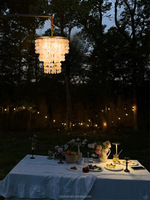 Lustre en cristal chromé de style moderne personnalisé, luxe pour salon, îlot de cuisine, hauteur réglable, commande par interrupteur, pour la maison