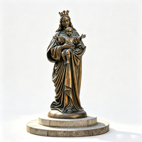 Statue de la Vierge Marie en bronze, sculpture de Notre-Dame tenant l'Enfant Jésus, statue d'art religieux catholique en bronze pour l'intérieur et l'extérieur