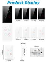 Nouveau design de maison intelligente avec Rf433 Compatible Tuya App Télécommande Smart Wifi Touch Switch