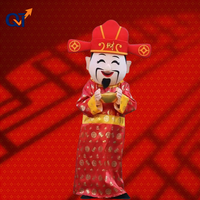 QUTENG Costume de mascotte Fortune au design éclatant et accrocheur, lavable, en matériau respirant, pour spectacles et événements commerciaux