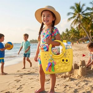 กระเป๋าชายหาดเด็กปลอดสาร BPA ทำจากวัสดุ EVA น้ำหนักเบา รับผลิตตามสั่งพร้อมโลโก้ ปลอดสารพิษ กระเป๋าสะพายไหล่สำหรับเด็กเล็ก มีหูหิ้ว สำหรับฤดูร้อนและสระว่ายน้ำ - Product Image 1
