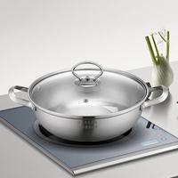Batterie de cuisine OEM en acier inoxydable, comprenant une marmite double avec échelle graduée pour une cuisson saine du riz, grande marmite à fondue, compatible induction