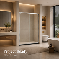 Portes de douche coulissantes en verre trempé à roulettes en acier inoxydable pour salle de bain d'hôtel, avec ou sans cadre, directement de l'usine