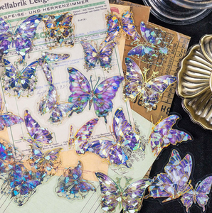 DAMAI Wholesale Dream Dance Sticker Pack Sky Mirror Vintage Butterfly PET 3D Laser Gold Stickers for Journal DIY <b>Scrapbooking</b> - Product Image 2