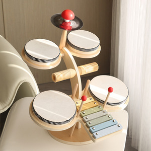 <span class=keywords><strong>Kit</strong></span> de batterie pour enfants chauds Juguetes <span class=keywords><strong>Instrument</strong></span> multifonction en bois Montessori jouets pour enfants tout-petits garçons et filles CE - Product Image 3