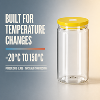 Lot de 48 verres transparents de 16 oz en gros – Expédition gratuite depuis notre entrepôt aux États-Unis – Prêts à être expédiés – Bocaux en verre vierges pour sublimation