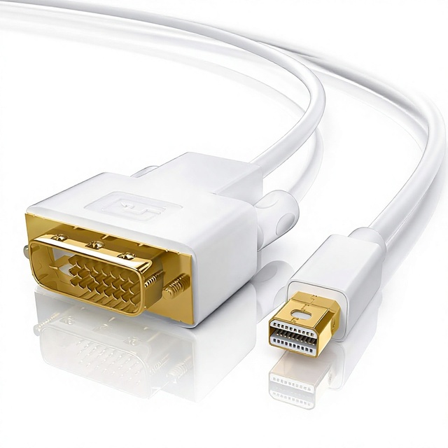 CSL Mini to DVI Cable 3m Full HD 1080p Dual Link Compatible with Thunderbolt 1/2 Ports for Laptop & Monitor Use