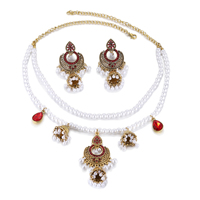 Ensemble de boucles d'oreilles ethniques indiennes vintage bohèmes, comprenant des créoles, des jhumkas, des pendantes et des puces d'oreilles, en zircon, en alliage de zinc plaqué argent/or, bijoux multi-paires pour