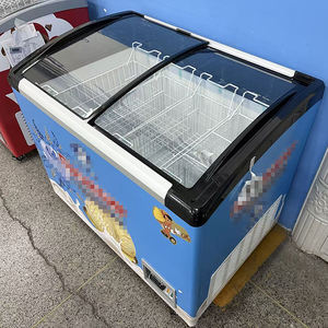 Réfrigérateur commercial avec <span class=keywords><strong>porte</strong></span> coulissante en verre, congélateur profond, congélateur à crème glacée, vitrine de congélation pour aliments surgelés - Product Image 1