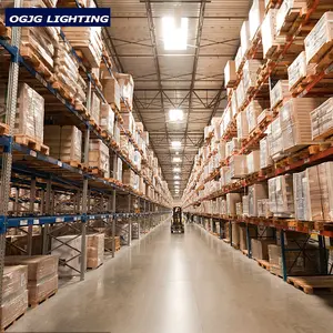 Luz led lineal de alto lumen SAA ETL DLC Premium, luz de bahía alta de 4 pies, almacén de 180W, 23400lm, 6 tiras, luz industrial de bahía alta