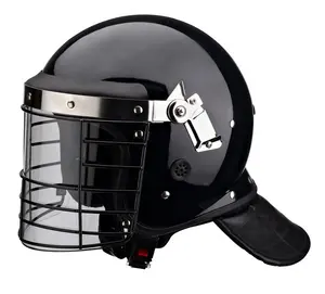 Metal Grid Fabric-covered Neck Protector Riot Control Helmet with Visor