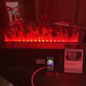 Chimenea colgante eléctrica con Control <span class=keywords><strong>de</strong></span> aplicación, fuego inteligente integrado, <span class=keywords><strong>vapor</strong></span> <span class=keywords><strong>de</strong></span> <span class=keywords><strong>agua</strong></span> 3D, limpieza <span class=keywords><strong>de</strong></span> <span class=keywords><strong>vapor</strong></span> sin chimenea para decoración del hogar - Product Image 3