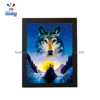 Affiche animale 3D lenticulaire personnalisée à effet de bascule, Art mural 3D 30*40, Film animé 3D haute définition en PET pour la décoration intérieure, Vente en gros