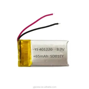 Factory Deep cycle 401220/65mAh 3.7V rechargeable lithium polymer battery for Children's watch