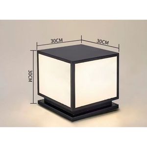 Lampe murale d'extérieur carrée à pilier LED E27 1,2 mm noir sable pour villa et jardin, modèle 086 - Product Image 3