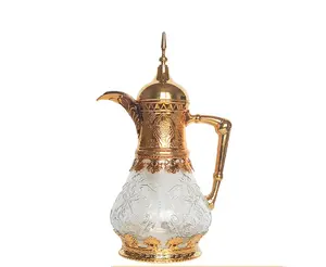 Custom cheap price good gift arabic style waterarabic coffee pot glass jug for water juice jug with lid for home hotel bar