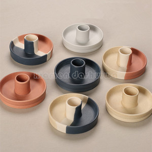 Morandi portavelas de cerámica multiusos a juego de colores creativos circulares, bandeja de almacenamiento, decoración de <span class=keywords><strong>hotel</strong></span>, casa de familia, iglesia, cerem - Product Image 4