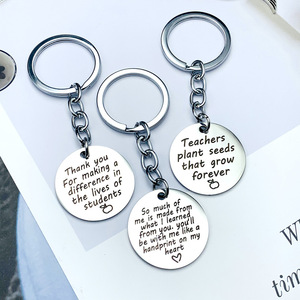 День учителя подарок с гравировкой из нержавеющей стали письмо брелок с блестками - Product Image 1