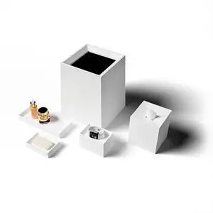 Conception détachable de boîte à savon en pierre de résine dans la salle de bain pour un nettoyage facile des porte-savon à surface solide