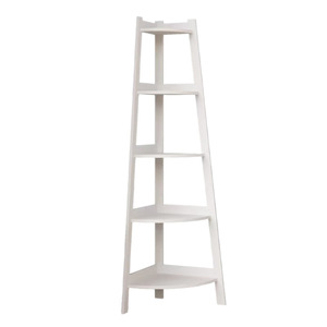 Nordic Style Ladder <b>Shelf</b> 5 Tier White Wood Bookcase Storage <b>Rack</b> For Living Room Home Office Corner Organization - Product Image 5