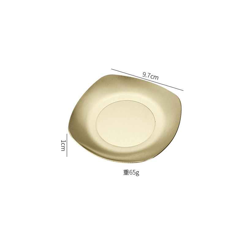 Plato Cuadrado 9,5 cm (Circonio Oro)