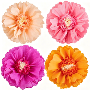 4 Piezas de <span class=keywords><strong>Bolas</strong></span> de Flores de <span class=keywords><strong>Papel</strong></span> Crepé de 20 Pulgadas con Tallos de <span class=keywords><strong>Papel</strong></span> de Seda, Flores Artificiales para Bodas, Cumpleaños, Día de la Madre - Product Image 1