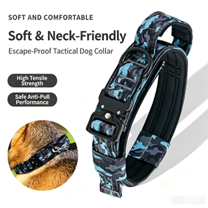 Collar táctico de nailon camuflado para perros, ajustable, con hebilla metálica, a prueba de escapes, para perros grandes y medianos, OEM, ODM - Product Image 2