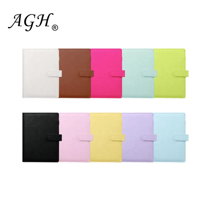 AGH USA warehouse Business Notebook 2021 Calendar 6 Ring Spiral Work Agenda Journal Budget Binder Pu Leather Cover A6 Binder