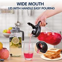 Pichet en verre étanche de 64 oz avec bec verseur large, couvercle et paille, pour boissons, lait maternel et aliments, avec supports de rangement