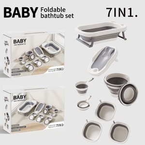 Vente en gros d'usine Ensemble de baignoire pliable portable pour bébé Fournitures de bain et de toilette pour bébé à température contrôlée - Product Image 3