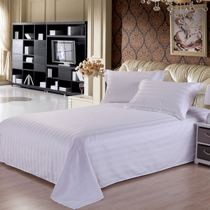 Drap de lit en tissu 100% coton doux à rayures, literie d'hôtel, bord 1000 fils, <span class=keywords><strong>blanc</strong></span> - Product Image 4