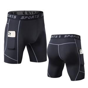 Short de fitness taille haute pour homme Pantalon de sport à compression à séchage rapide avec poches pour la course à pied et la piste Crossbody Stretch Five Pants - Product Image 2