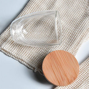 Taza de vidrio de doble pared, tazas de café de vidrio aislado con tapa de bambú, OPA de vidrio - Product Image 5