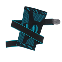 Genouillère de compression à sangle réglable avec coussinet rotulien en silicone antidérapant pour la course, le basketball et l'entraînement