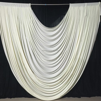 Voilages de luxe en soie de lait blanc pour mariage, draperies élégantes en forme de U pour plafond, pour toile de fond de mariage, scène, fête, décoration d'événements