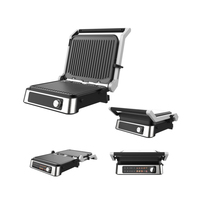 Presse à panini numérique LCD, ouverture à 180 degrés, surface antiadhésive, plaque amovible, appareil à sandwich électrique, usage domestique, 2000W, 1