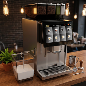 Máquina de Bebidas Personalizada Todo en Uno, Cafetera con Molinillo Cónico Integrado, Máquina de Espresso Comercial con Pantalla Grande para Cafetería - Product Image 1