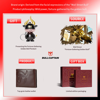 Dompet Kulit Asli BULLCAPTAIN dengan Kantong Koin, Dompet RFID untuk Pria, Tempat Kartu, Kantong Uang dengan Jendela ID, Tempat Kartu Kredit
